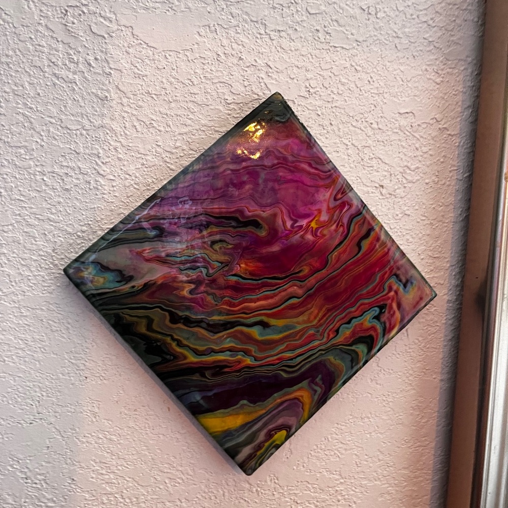 Acrylic pour paintings